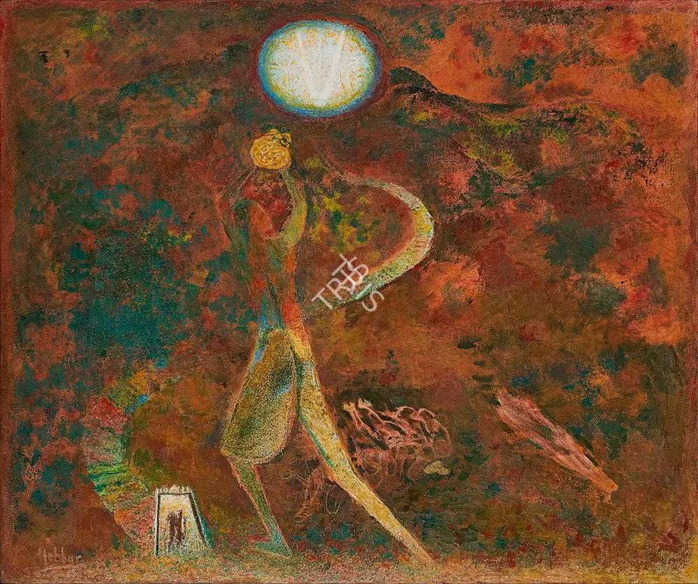 Hebbar, K.K. (Artist). Offering, 1989 | Painting