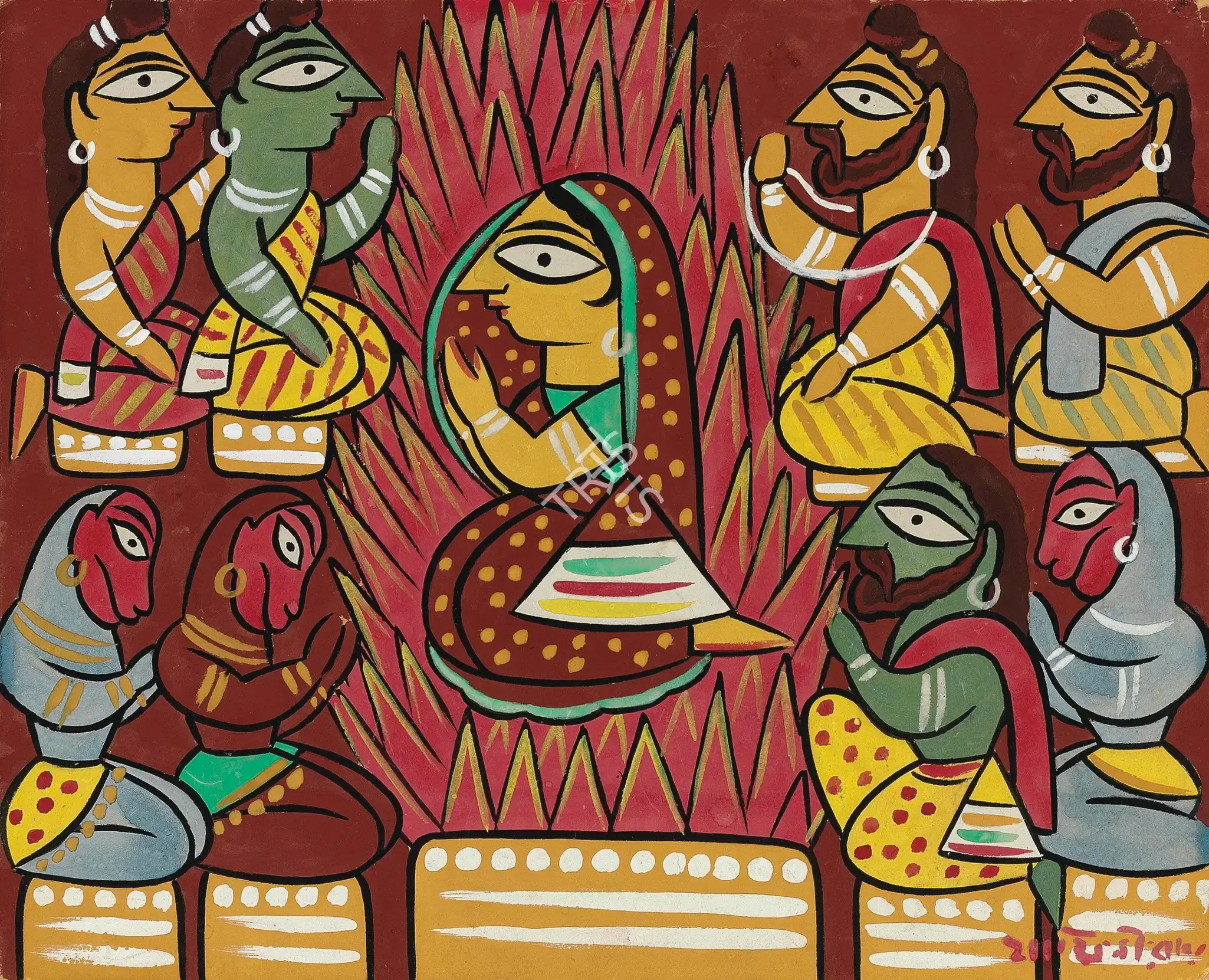 Roy, Jamini (Artist). Untitled (Sita's Trial), n.d. | Painting