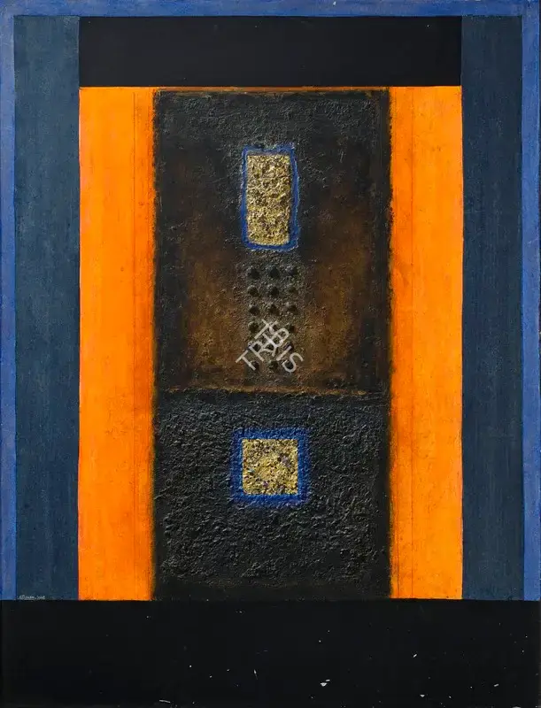 Bowen, Eric (Artist). From the World of the Ascetic. Oil and encaustic on canvas laid on board, 1986 | Painting | EconomicsArt | 00869809