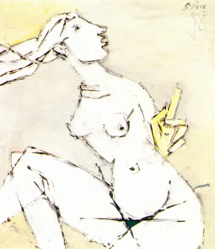 Husain, M.F. (Artist). Apsara, n.d. | Painting