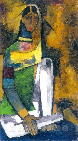 Husain, M.F. (Artist). Woman. Oil on canvas, 1955 | Painting | FineArts | 00600662