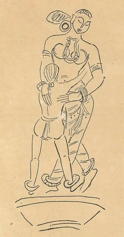 Unknown (Artist). Sculpture on Nritya-sabha Pillar. n.d. | Marg, July 1951 | Drawing | FineArts | 00673894