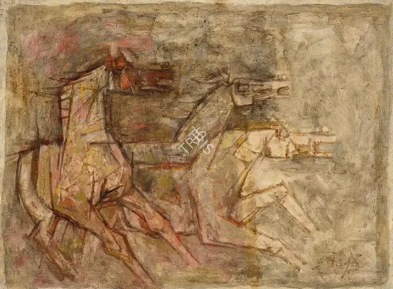 Husain, M.F. (Artist). Untitled (Horses), c.1960s | Painting