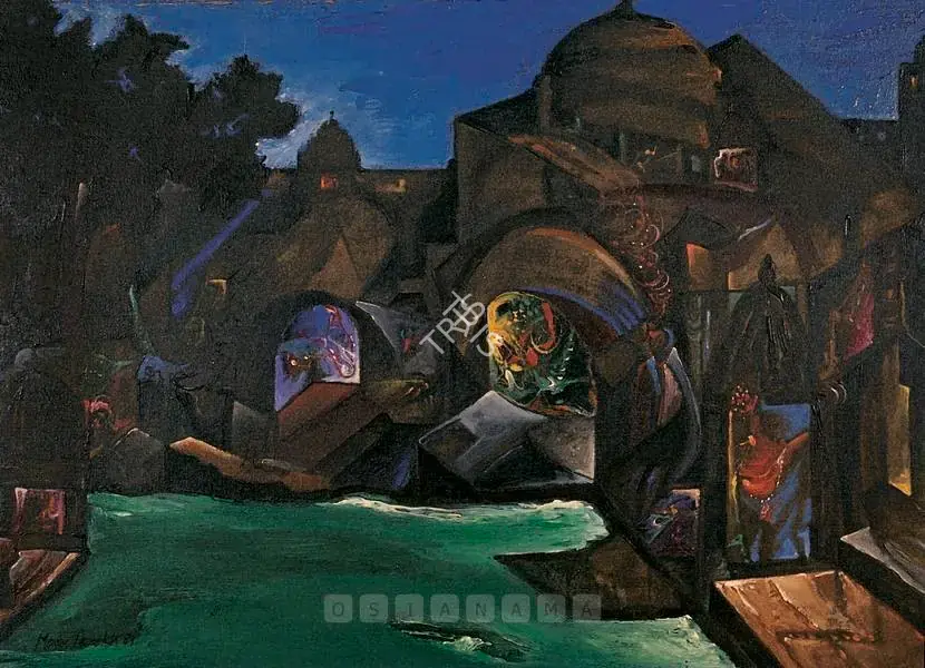 Parekh, Manu (Artist). Benaras, 1989 | Painting