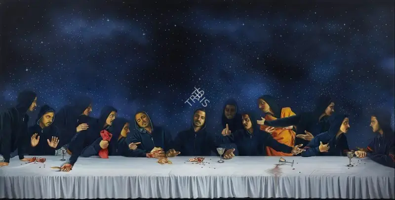 Dash, Pratul (Artist). Last Supper. Acrylic and oil on canvas, 2017 | Painting | EconomicsArt | 00870875