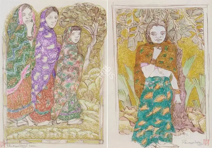Ramachandran, A. (Artist). Pair Of Untitled Works, 2002 | Painting