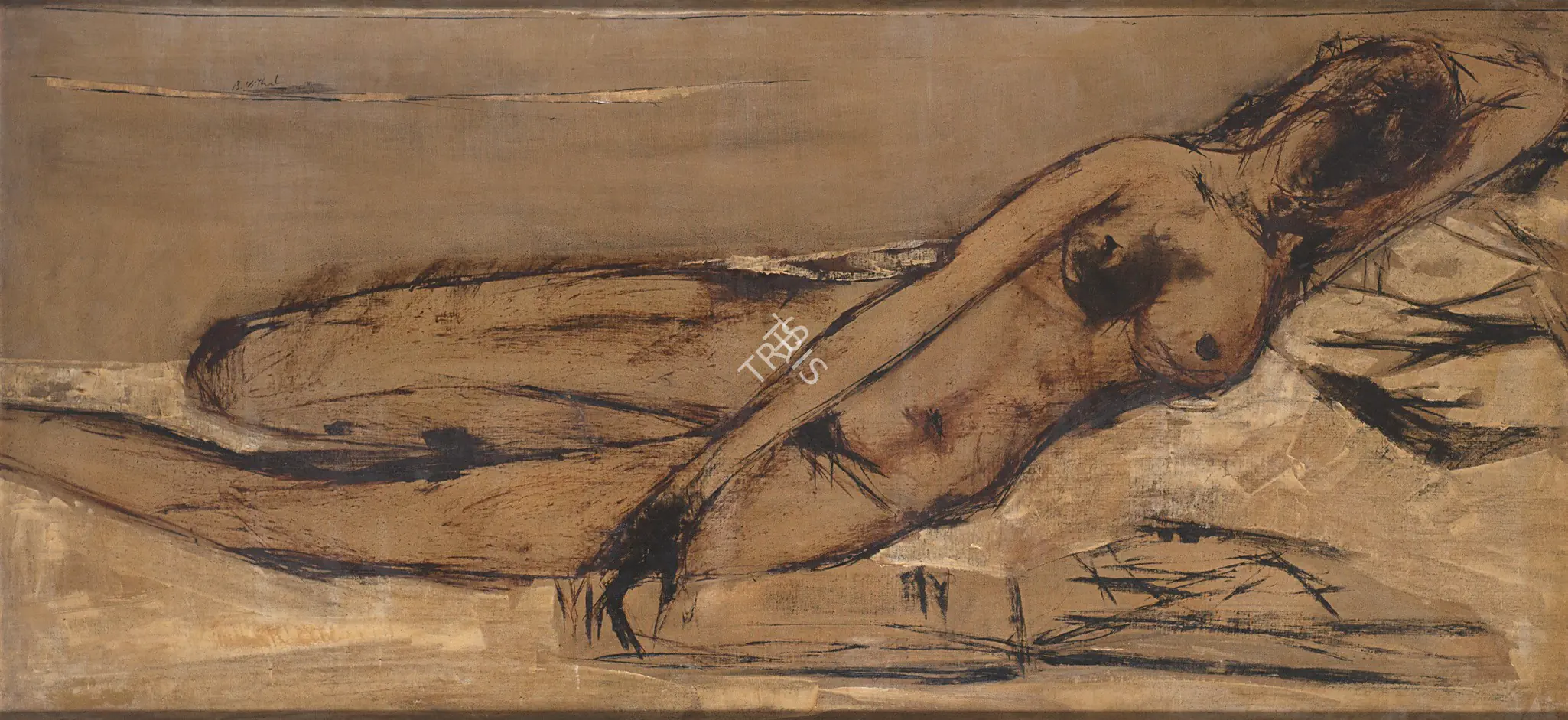 Vithal, B. (Artist). Lying Nude, mid 1960s | Painting