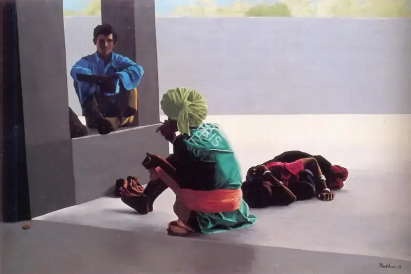 Kapoor, Madhoor (Artist). The Smoke. Oil on canvas, 1978 | Painting | FineArts | 00374777