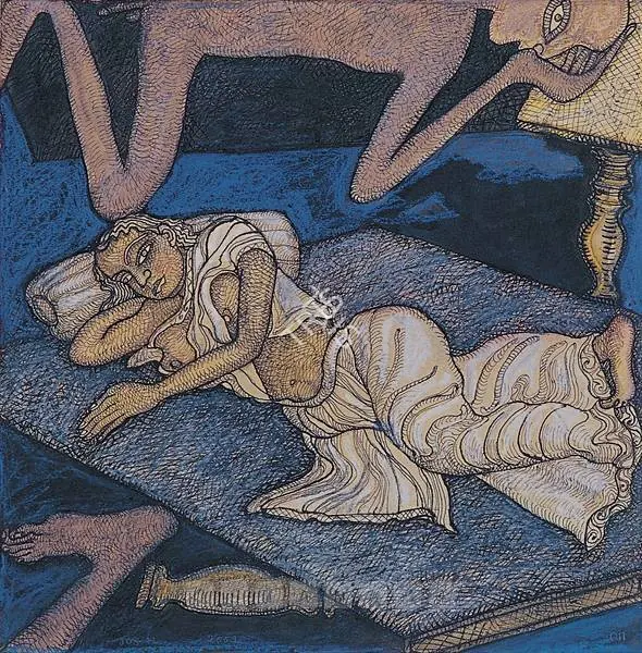 Chowdhury, Jogen (Artist). A Domestic Scenario, 2001 | Painting