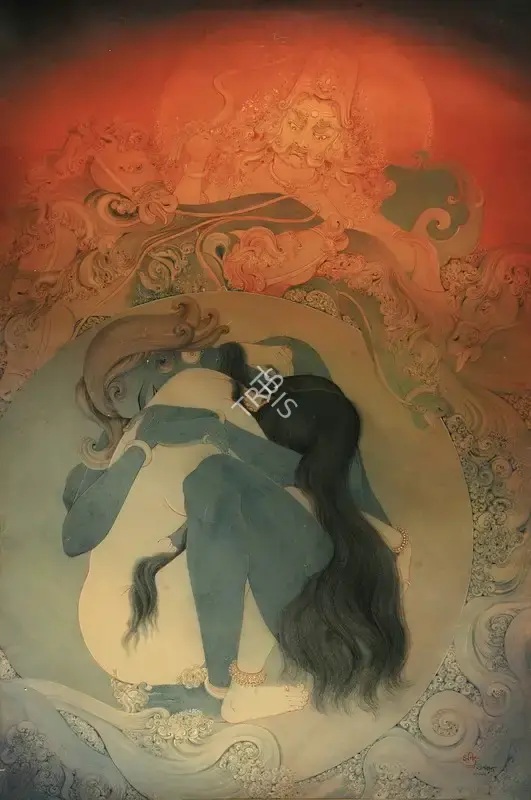 Chatterjee, Sanat (Artist). Primordial. Watercolour and wash on paper, 1964 | Painting | FineArts | 00574530