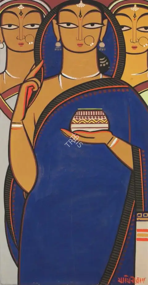 Roy, Jamini (Artist). Untitled (Standing Woman), n.d. | Painting