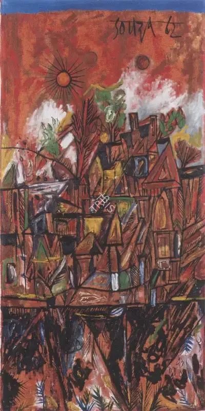 Souza, F.N. (Artist). Landscape, 1962 | Painting