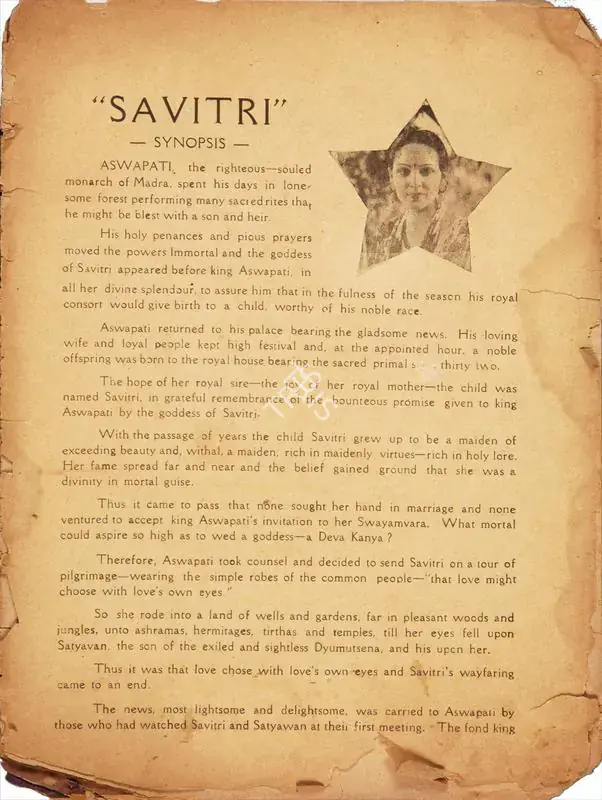 Rai, Himanshu (Producer), Savitri, 1937 | Song-Synopsis Booklet | CinemaEducation | 00780082