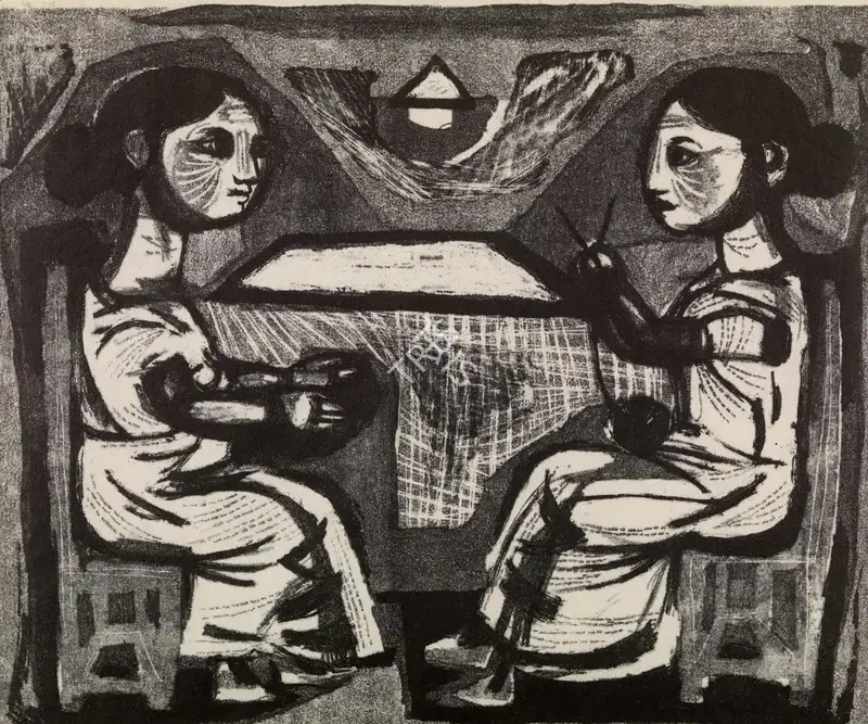 Subramanyan, K.G. (Artist). Conversation, 1956 | Graphic Art