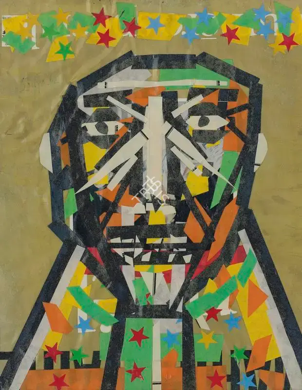 Souza, F.N. (Artist). Untitled (Portrait), 1962 | Collage