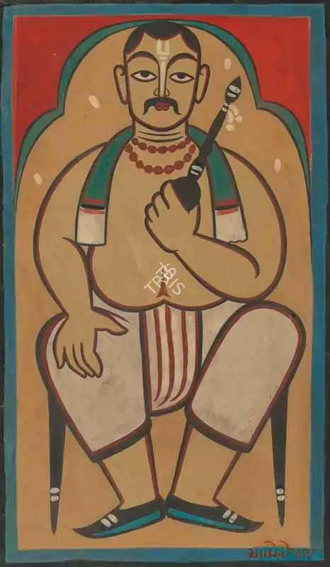 Roy, Jamini (Artist). Untitled (Man with Hookah), n.d. | Painting