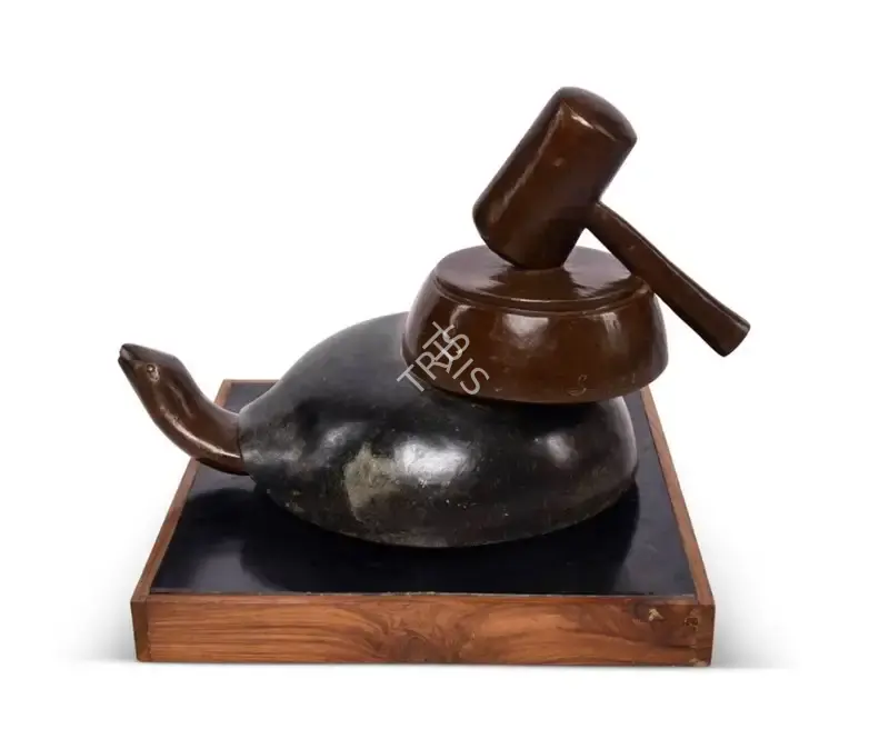 Das, Sunil Kumar (Artist). Untitled (The Law). Bronze and stone, n.d. | Sculpture | EconomicsArt | 00870729
