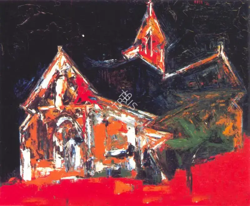 Raza, S.H. (Artist). Church, 1958 | Painting