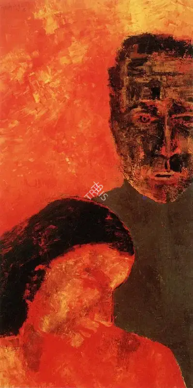 Padamsee, Akbar (Artist). Man & Woman. 1987 | Art Heritage 8, 1988-1989 | Painting | FineArts | 00530267