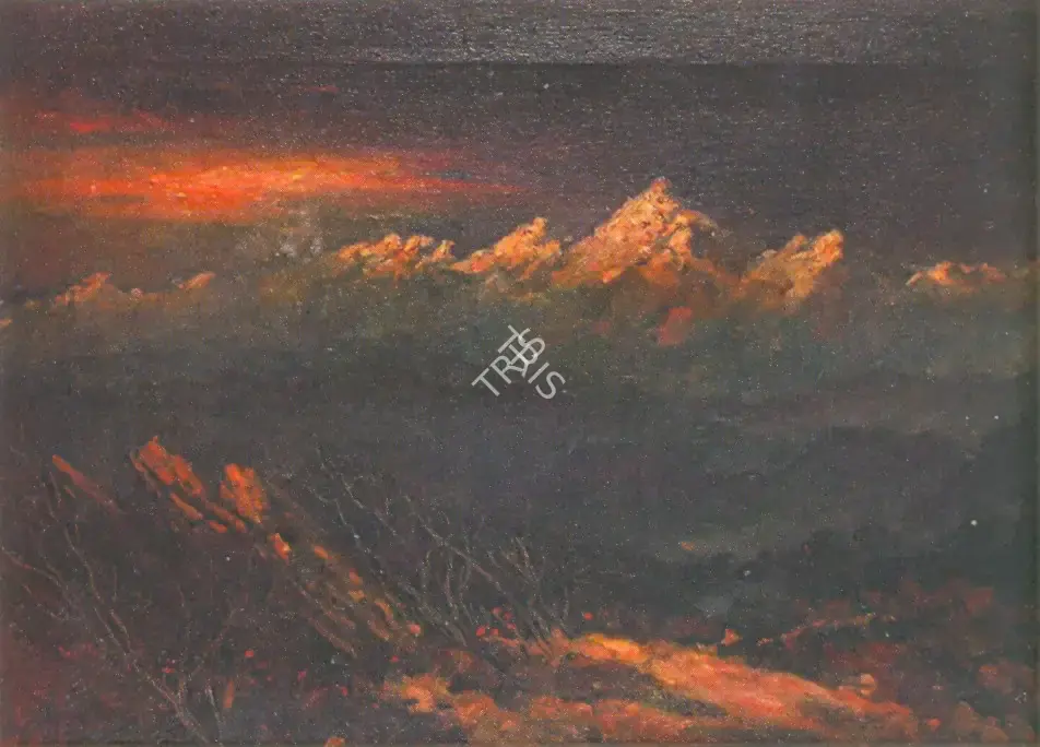 Pathare, V.B. (Artist). A Mountain View - Kanchenjunga, n.d. | Painting