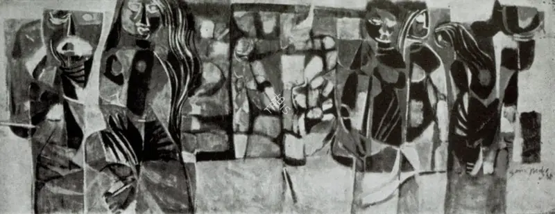 Narayanan, A. (Artist). O the Times O the Manners. n.d. | Artrends, January-April 1966 | Painting | FineArts | 00551700