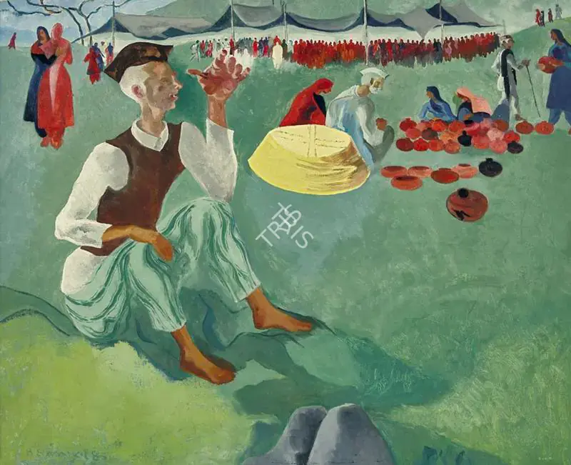 Sanyal, B.C. (Artist). Untitled. Oil on canvas, 1985 | Painting | FineArts | 00594742