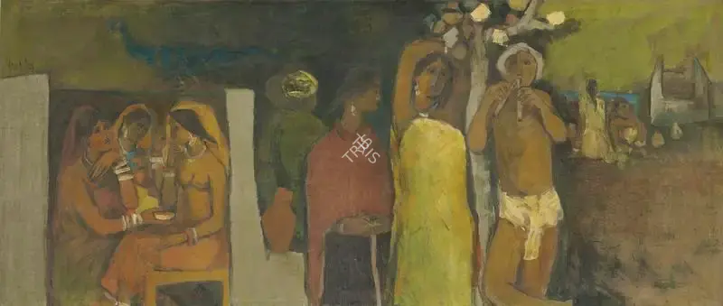 Das, Arup (Artist). Untitled (Village). Oil on canvas, c.late 1970s | Painting | FineArts | 00337997