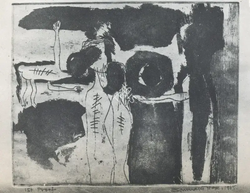 Hore, Somnath (Artist). Untitled. Colour Gravure, 1965 | Marg, September 1966 | Graphic Art | FineArts | 00674373
