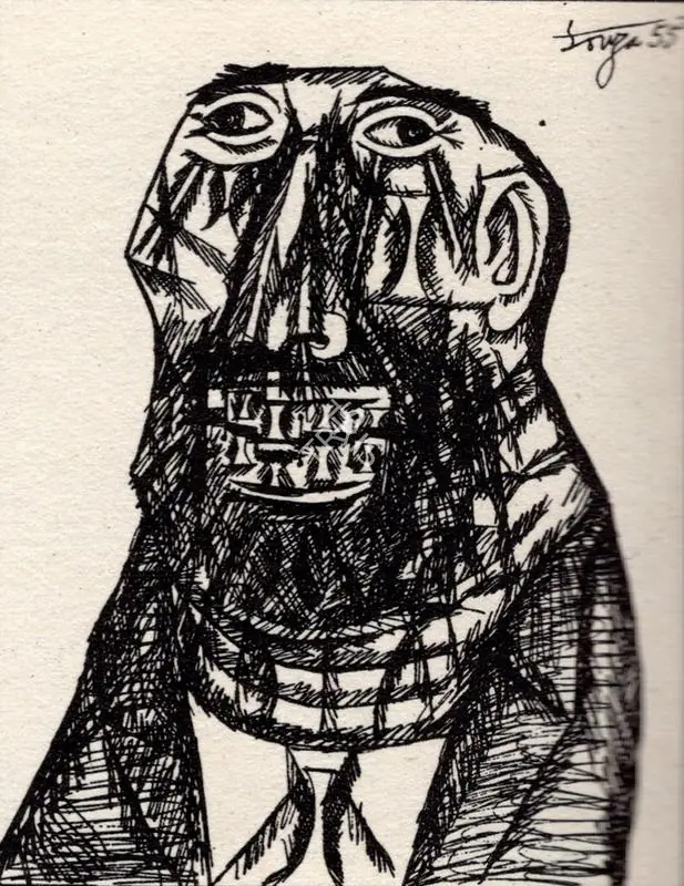 Souza, F.N. (Artist). Six Gentleman of our Times. 1955 | Art Heritage 6, 1986-1987 | Drawing | FineArts | 00530236