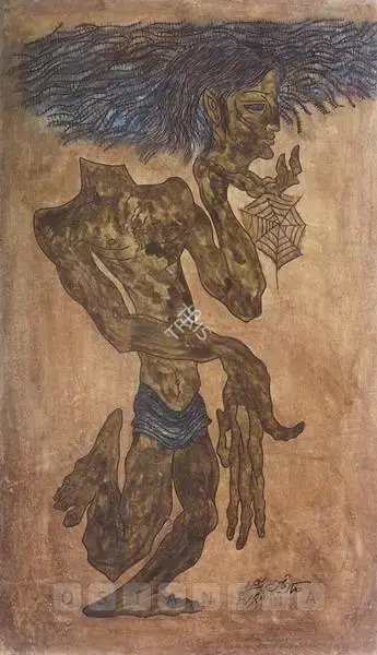 Sadequain (Artist). Beheaded Man with Cobweb, 1972 | Painting