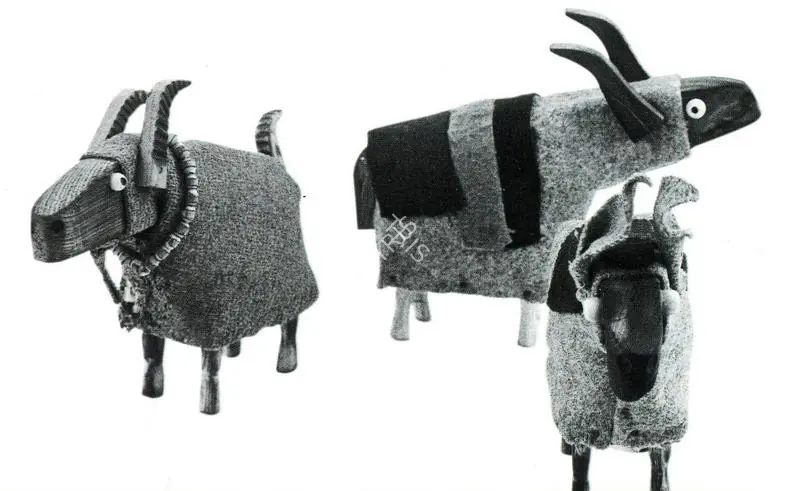 Subramanyan, K.G. (Artist). Buffalo, Goat, Donkey. Wood, Woollen Felt, 1967-68 | K.G. Subramanyan, 2003 | Sculpture | FineArts | 00566312