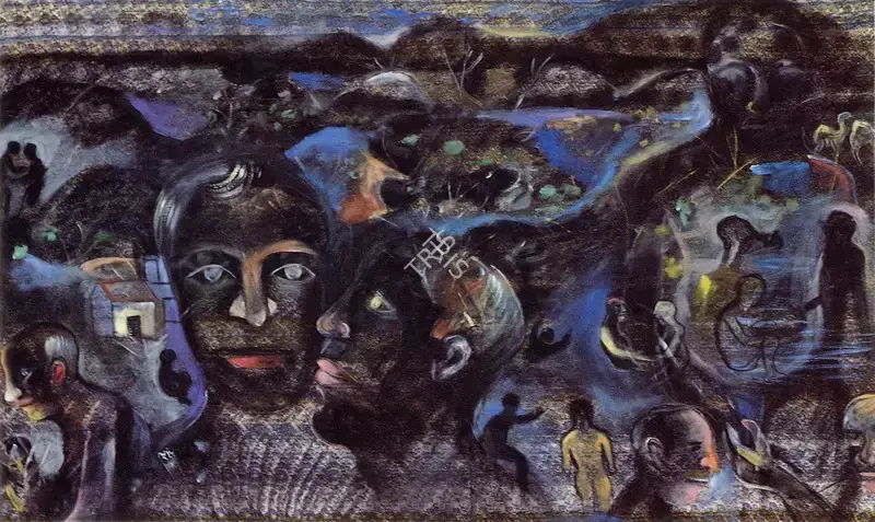Khakhar, Bhupen (Artist). Two Men, n.d. | Painting