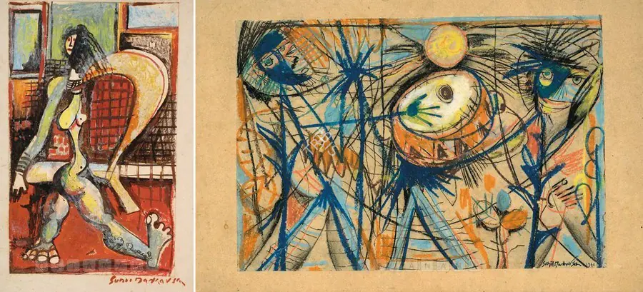 Sen, Sunil Madhav (Artist). A Girl, 1960 | Drawing