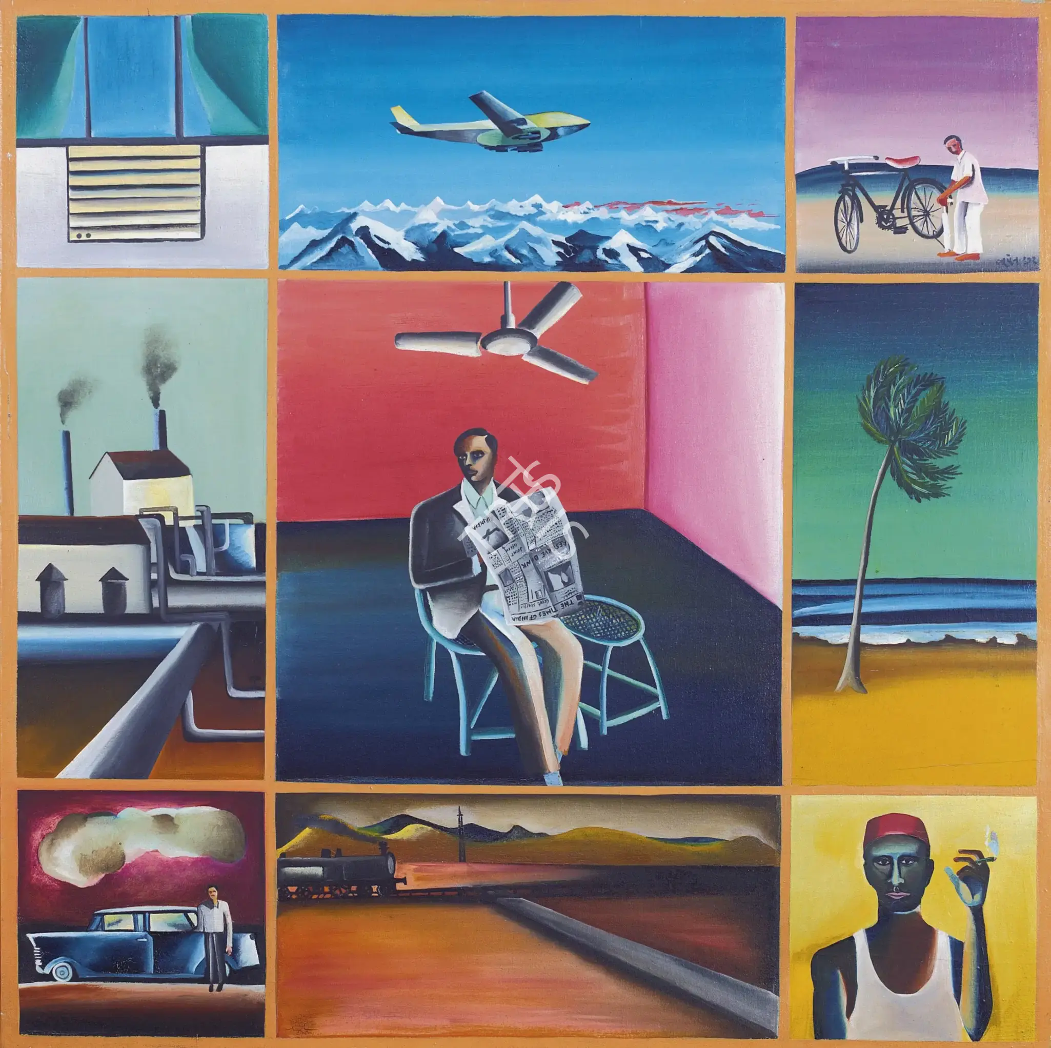 Khakhar, Bhupen (Artist). Air, Steam And Speed, 1972 | Painting