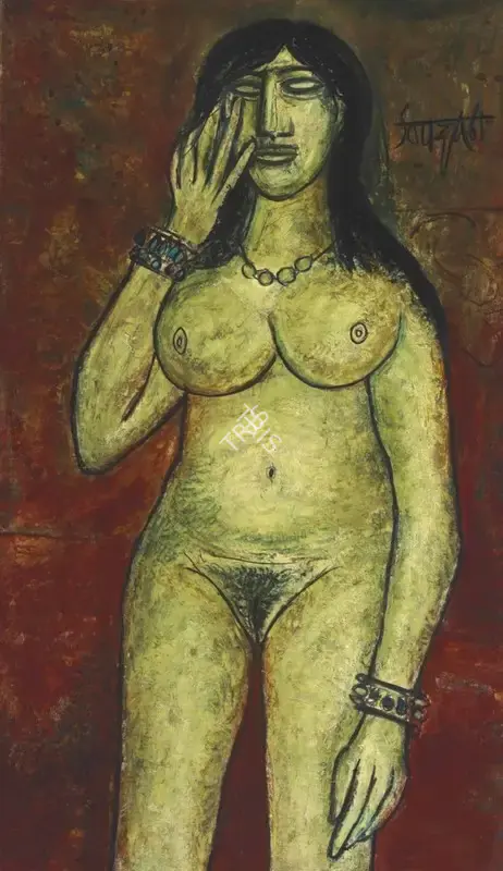 Souza, F.N. (Artist). Untitled (Standing Nude), 1961 | Painting