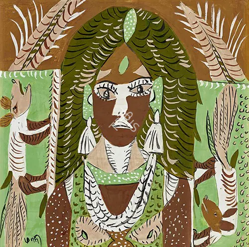 Subramanyan, K.G. (Artist). Madonna With Squirrels, n.d. | Painting