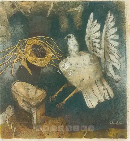 Pyne, Ganesh (Artist). The Bird. Tempera on canvas, n.d. | Painting  | 00877750