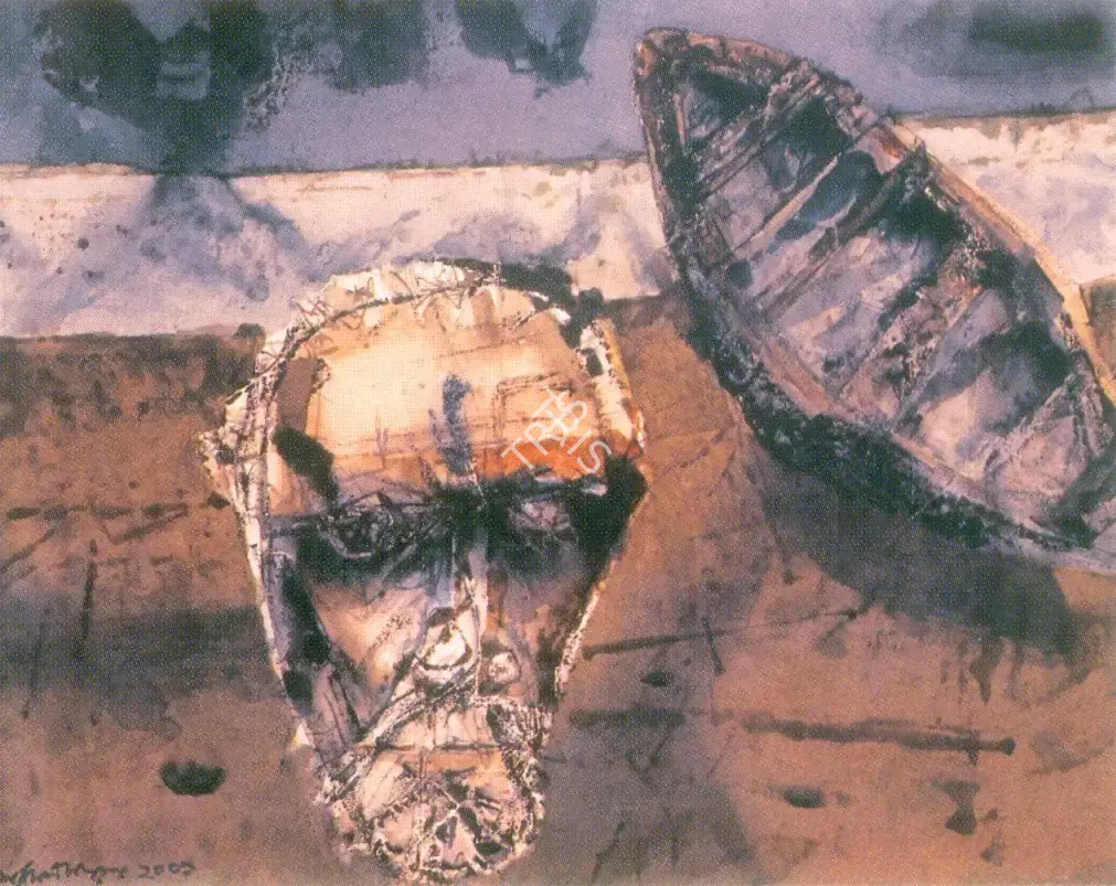 Ray, Shyamal Dutta (Artist). Fisherman, 2001 | Painting
