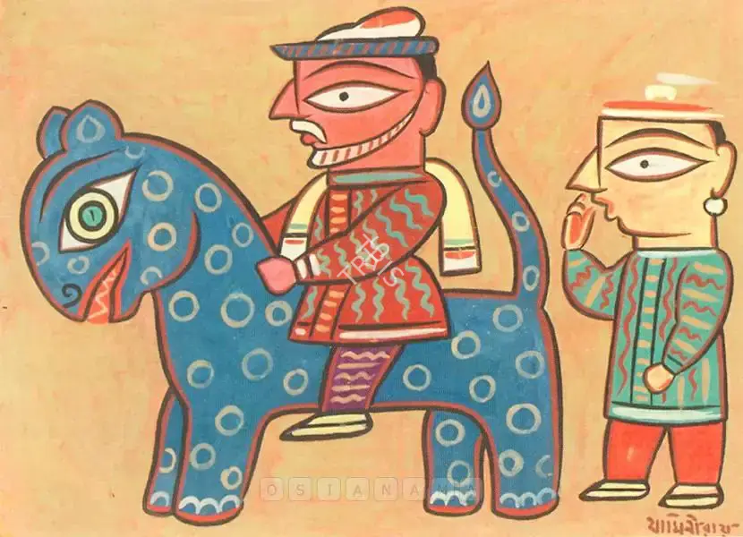 Roy, Jamini (Artist). Saheb On Horseback, n.d. | Painting
