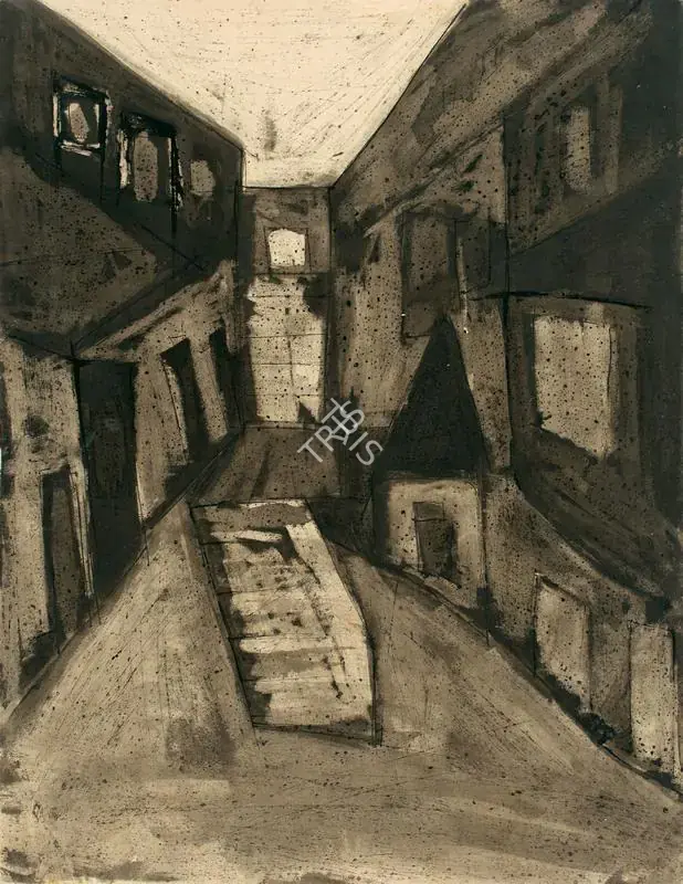 Ramkumar (Artist). Benaras. Ink and wax on paper, 1960s | Drawing | FineArts | 00338394