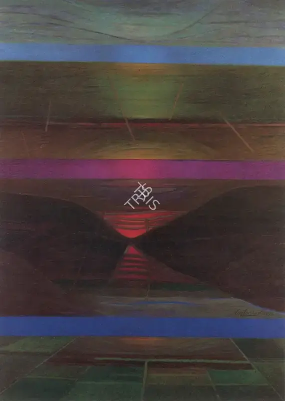 Sharma, O.P. (Artist). Fields, n.d. | Painting