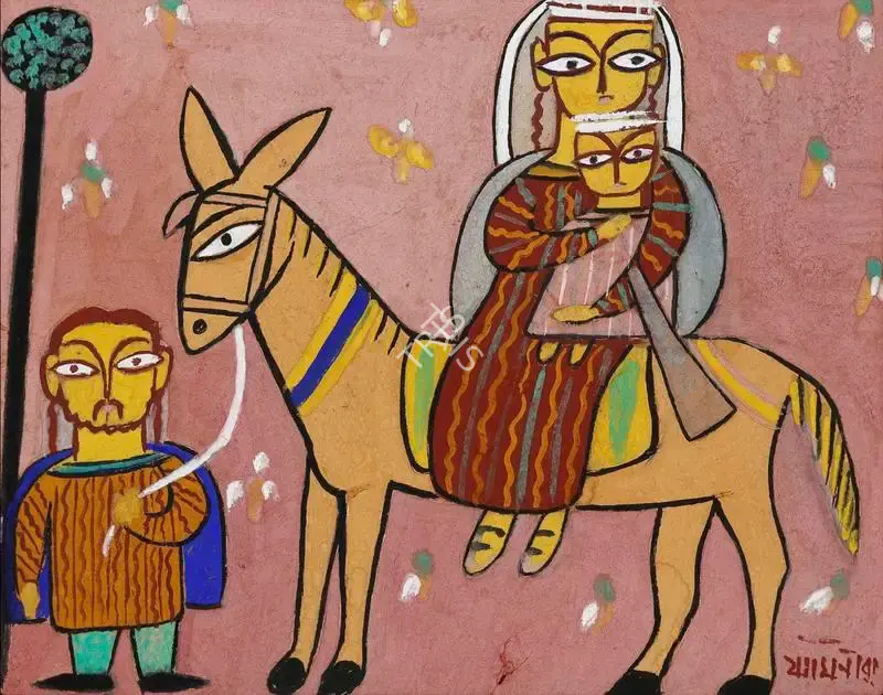 Roy, Jamini (Artist). Untitled (Fight into Egypt), n.d. | Painting