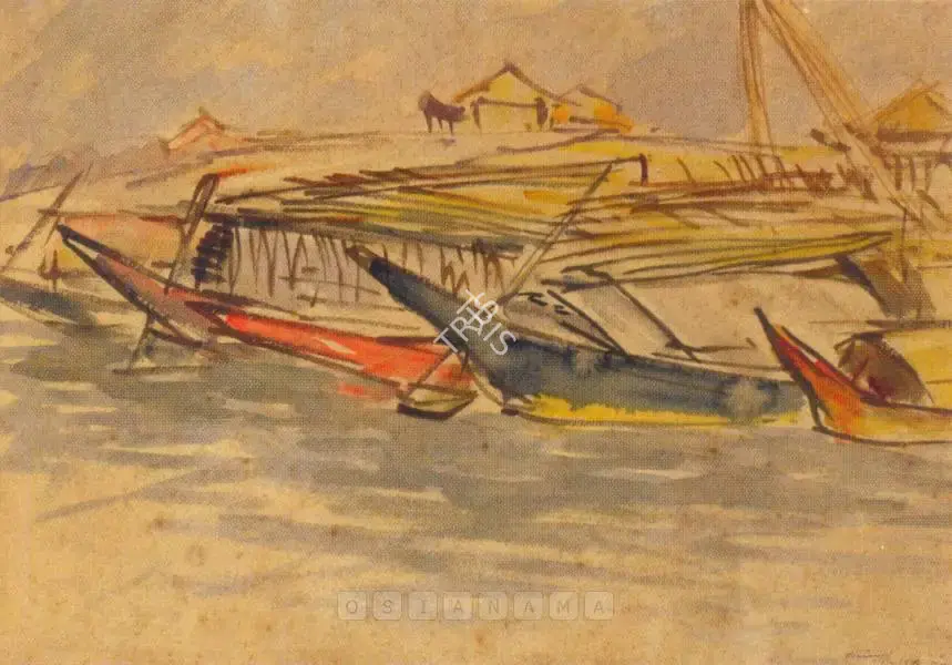 Abedin, Zainul (Artist). Untitled (Boats), 1955 | Painting