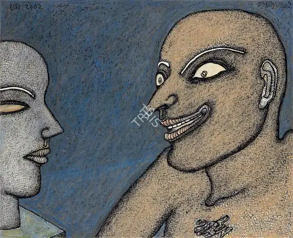 Chowdhury, Jogen (Artist). Model and the observer, 2002 | Drawing