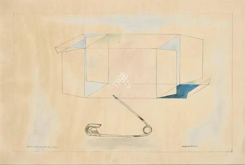 Barwe, Prabhakar (Artist). Empty Box and Open Pin, 1990 | Drawing