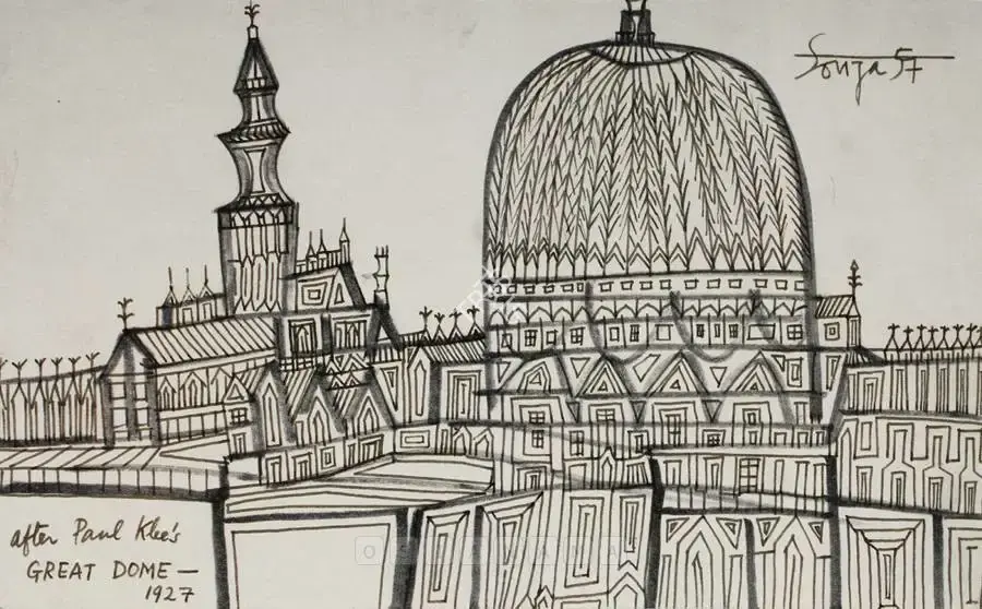 Souza, F.N. (Artist). After Paul Klee's Great Dome, 1957 | Drawing
