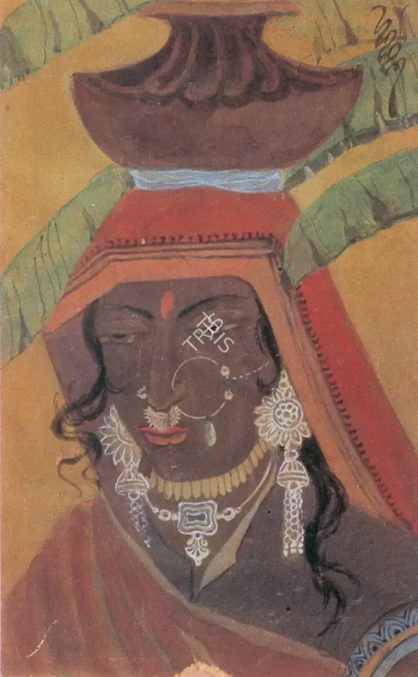 Ukil, Barada (Artist). Ajanta Woman. watercolour on card, n.d. | Painting  | 00878059