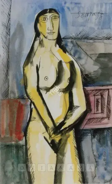 Souza, F.N. (Artist). Standing Nude, 1958 | Painting