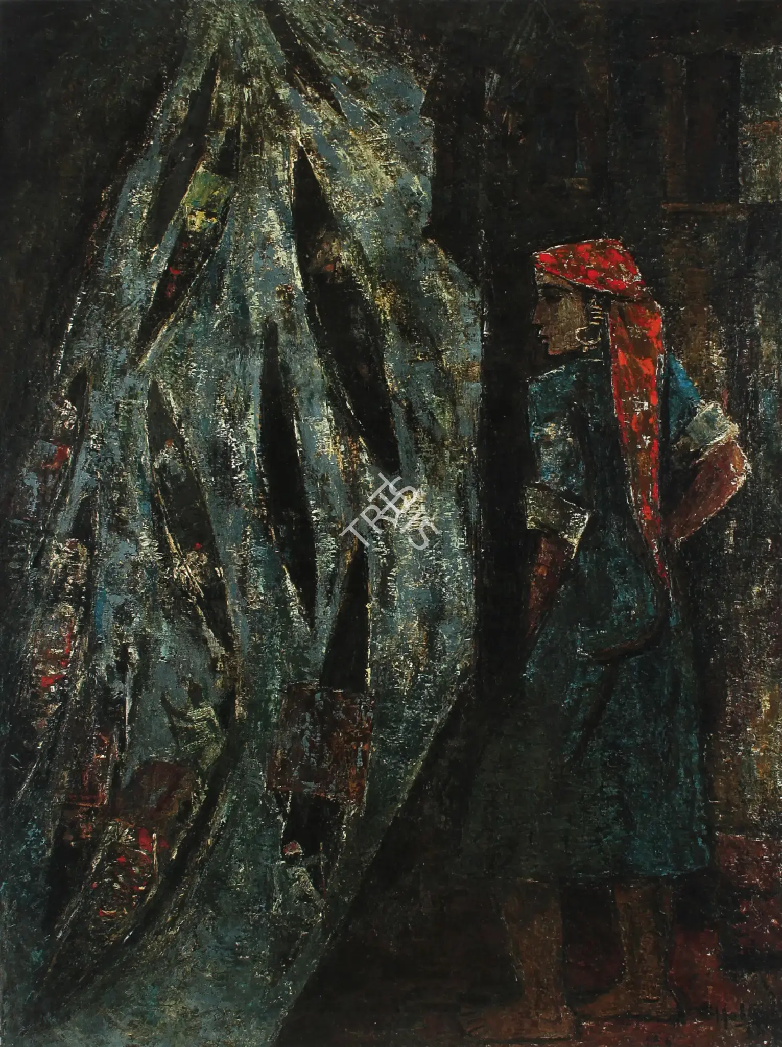 Hebbar, K.K. (Artist). Untitled. Oil on canvas, 1963 | Painting | FineArts | 00900736