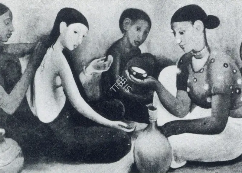 Sher-Gil, Amrita (Artist). Detail of Bride's Toilet. 1937 | Marg, March 1972 | Painting | FineArts | 00674484